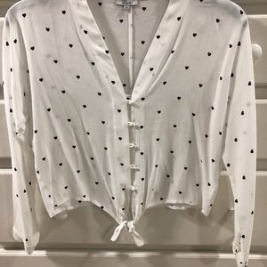 Rails Sloane Blouse, White, Hearts